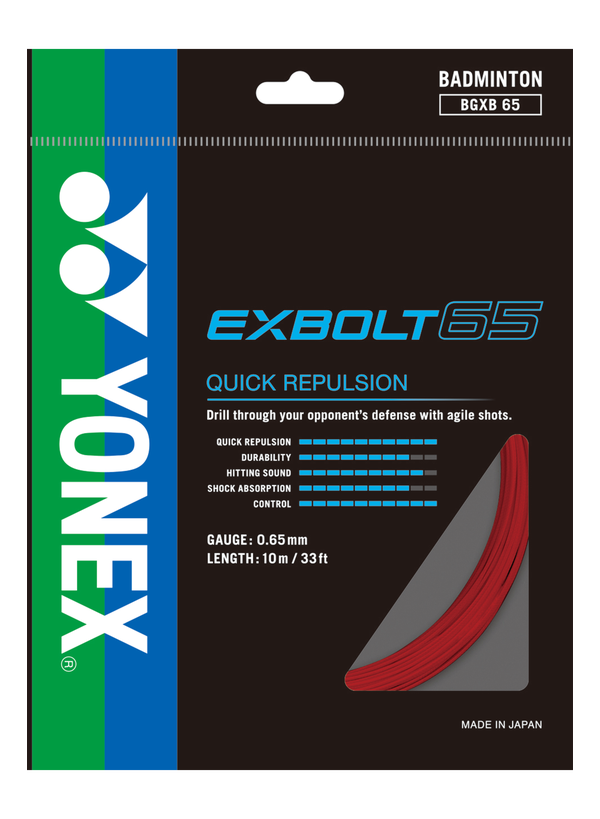 BADMINTON STRINGS BG EXBOLT65 RED