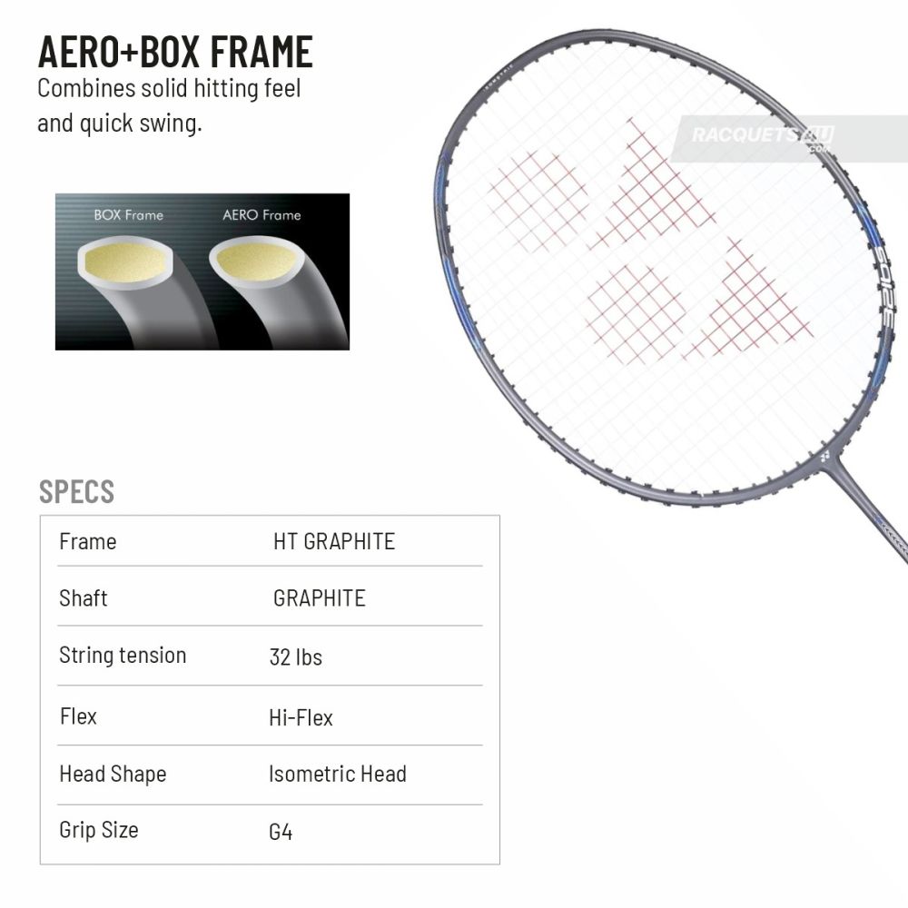 BADMINTON RACQUET ASTROX ATTACK 9 GUN METAL GRAY G4 4U
