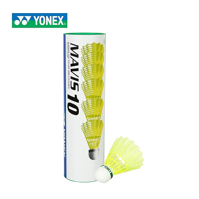 Yonex Badminton Shuttlecock MAVIS 10, Nylon, Green Yellow
