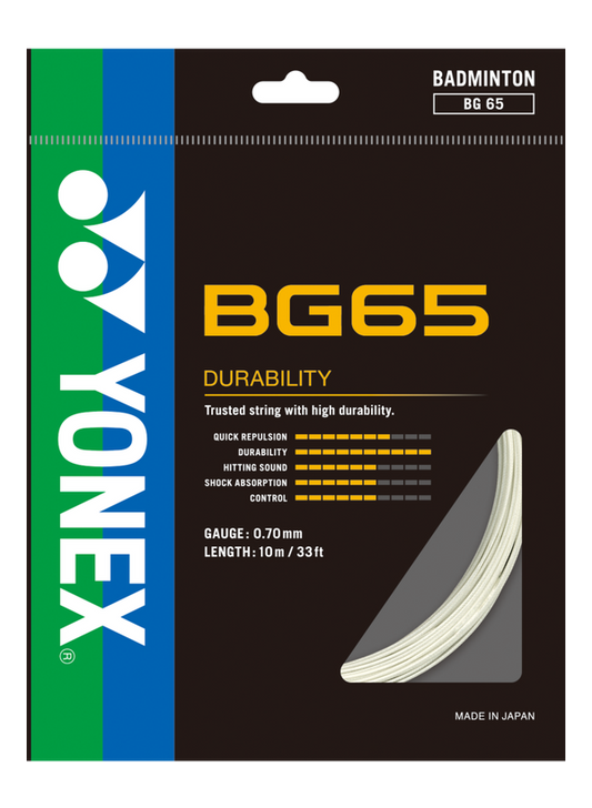BADMINTON STRINGS BG65 WHITE