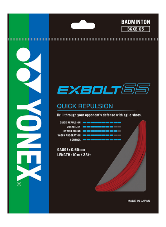 BADMINTON STRINGS BG EXBOLT65 RED